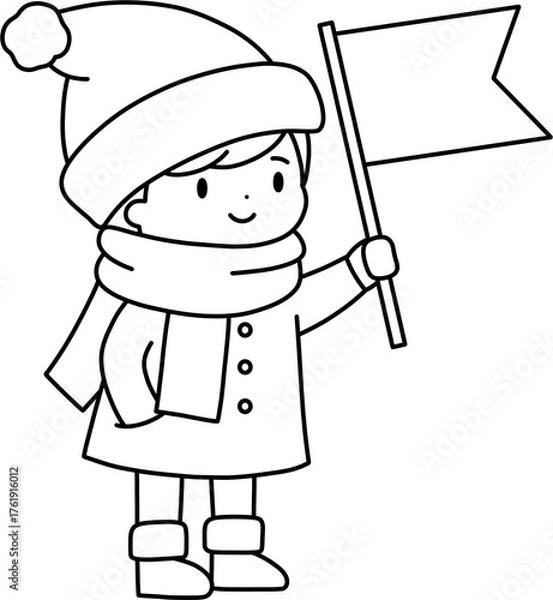 Obraz 겨울 가이드 남자 흑백