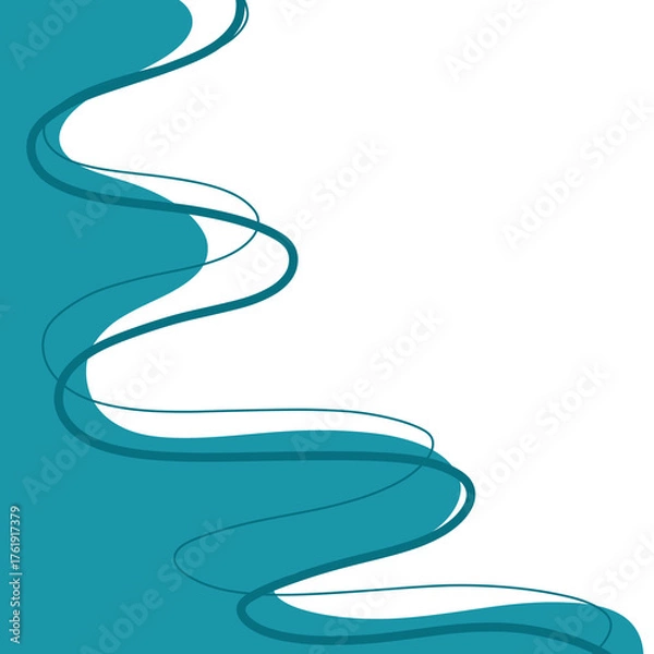 Fototapeta Wave curve blue background swirl ilustration 