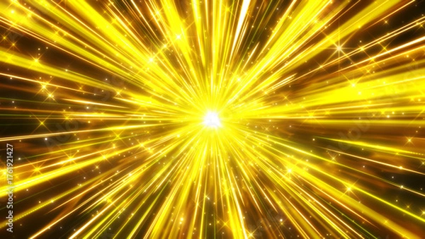Obraz 派手な金色の集中線のエフェクト背景