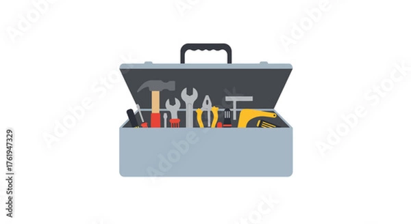 Fototapeta Open Toolbox Filled with Tools for Repair and Maintenance