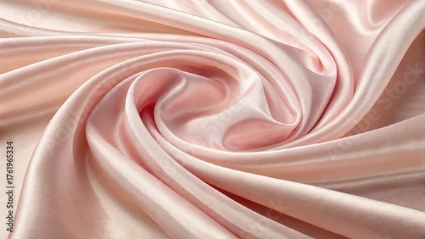 Fototapeta Soft pink fabric texture swirls elegant drapery abstract design