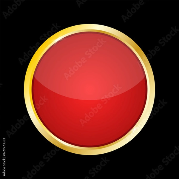 Obraz Glossy red ball. Vector illustration.