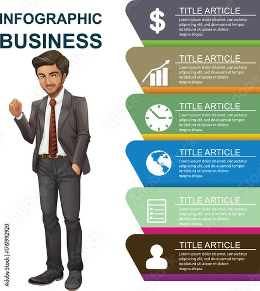 Obraz business infographics options banner vector illustration