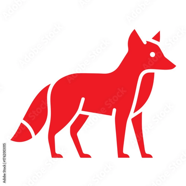 Obraz fox icon or logo symbol solid vector illustration 