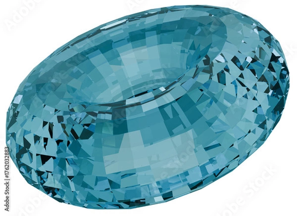 Obraz Colorful blue ring 3D crystal shapes