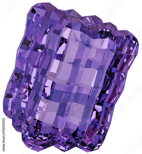 Obraz Colorful purple box 3D crystal shapes