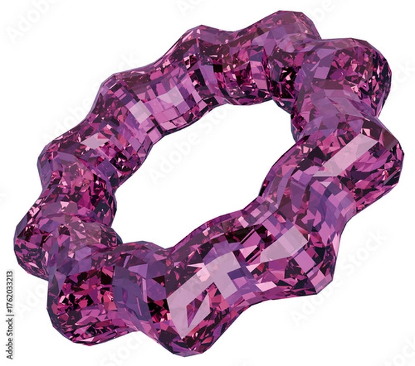 Obraz Colorful pink ring 3D crystal shapes