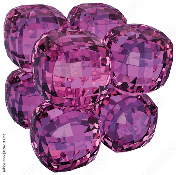 Obraz Colorful pink cube 3D crystal shapes