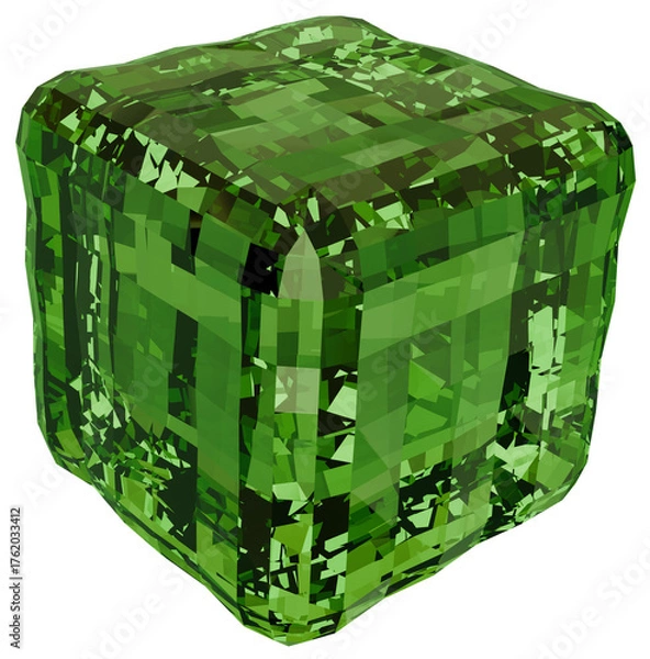 Obraz Colorful green cube 3D crystal shapes