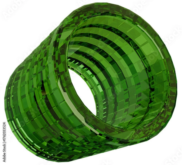 Obraz Colorful green tube  3D crystal shapes