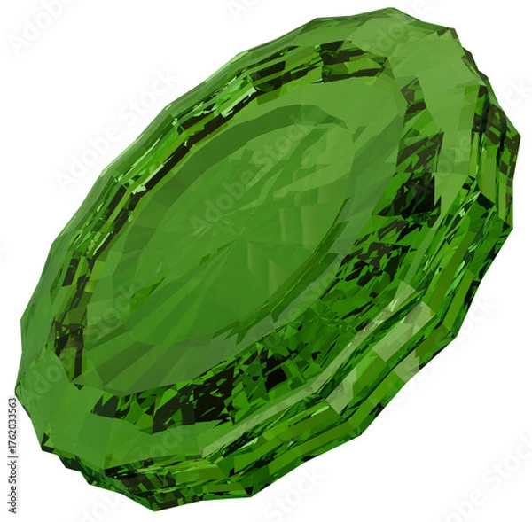 Obraz Colorful green coin 3D crystal shapes