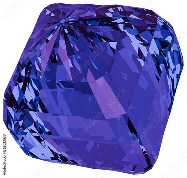 Obraz Colorful blue cube 3D crystal shapes