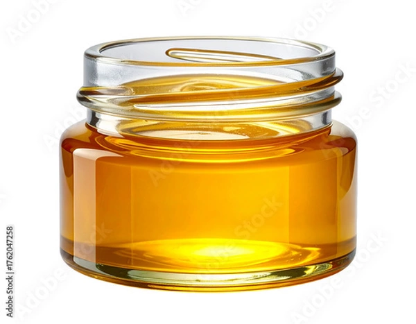 Fototapeta  Golden Agave Nectar in Glass Jar, Isolated on Transparent Background