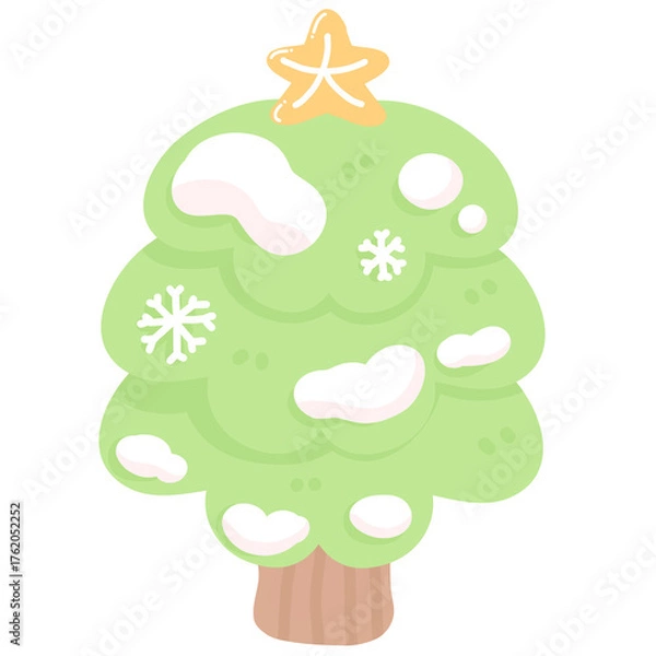 Obraz Cute Christmas Tree Illustration