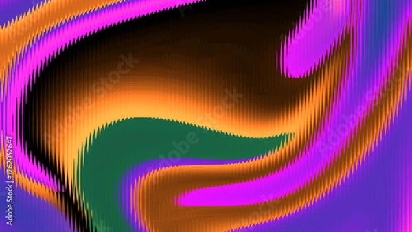 Fototapeta Emerald & Neon Purple Fluid Wave – Digital Gradient Background for Web Hero & App Splash Screens