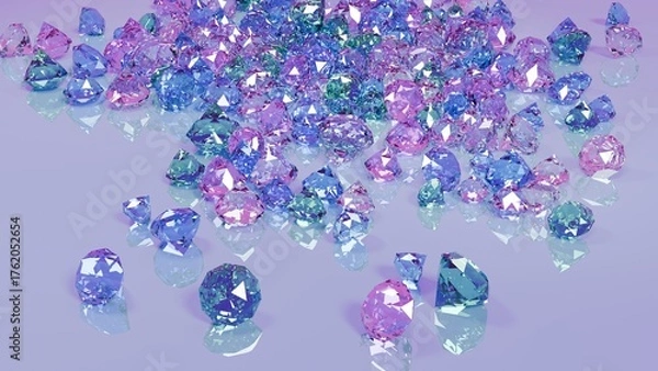 Fototapeta 大量のカラフルクリスタルジェム⭐︎