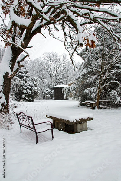 Fototapeta Unique rural snow scene