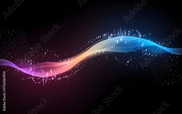 Obraz Vibrant Curve Isolated Transparent Light Waves Illustration