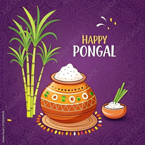 Fototapeta Happy Pongal Background