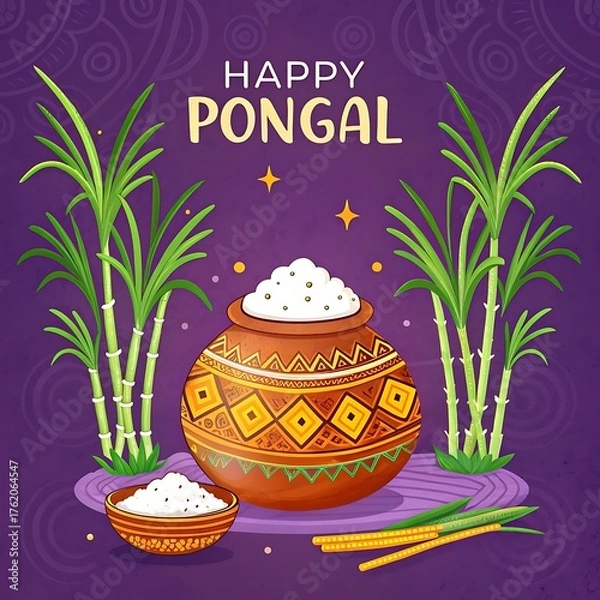 Fototapeta Happy Pongal Background