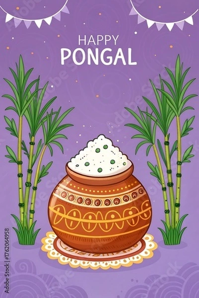 Fototapeta Happy Pongal Background