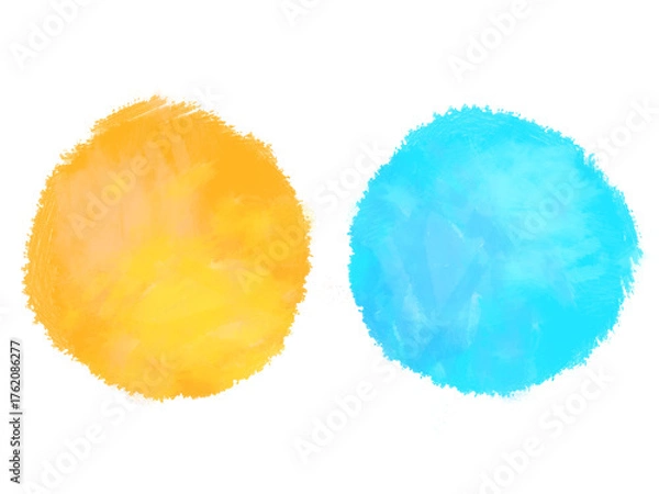 Fototapeta 水彩　円形　ポイント　素材