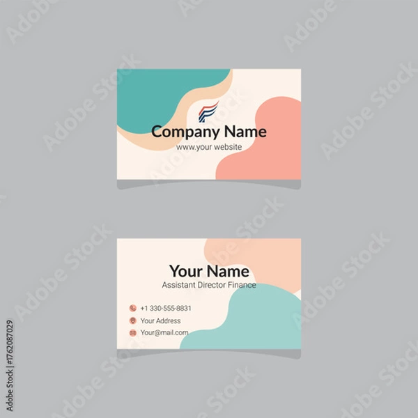 Obraz Modern abstract pastel business card design for corporate branding
