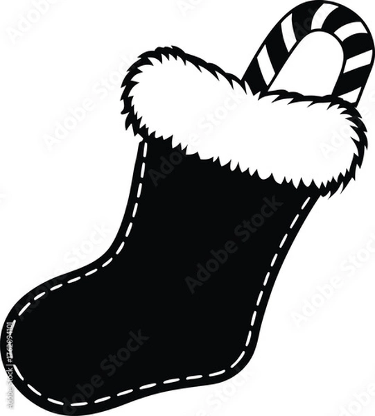 Fototapeta Silhouette Winter boot vector illustration with skate and fashion elements