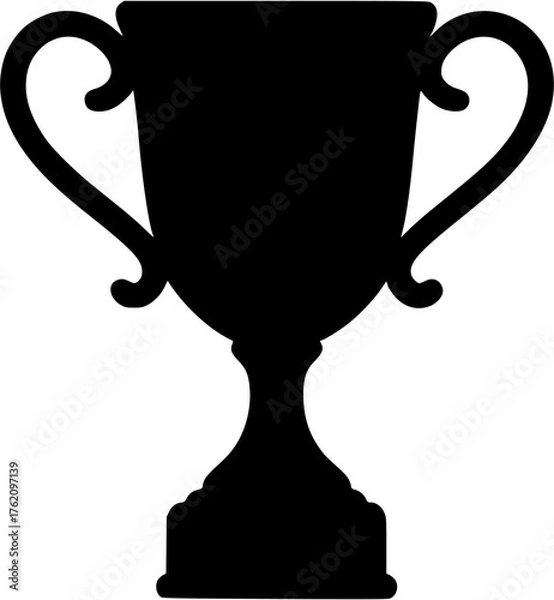 Obraz Championship trophy silhouette vector showing symbol of victory, excellence, and sports recognition