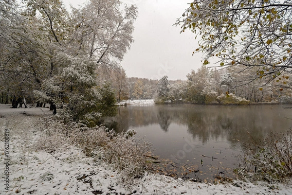 Obraz winter landscape with river