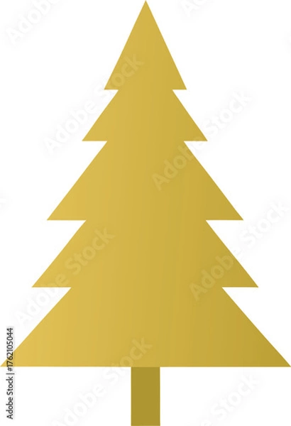 Fototapeta Abstract Christmas Tree Made of Paper and Gold for Holiday Greeting Design