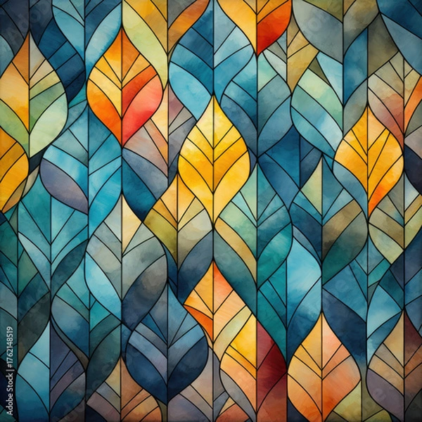 Obraz Stained Glass Background Wallpaper