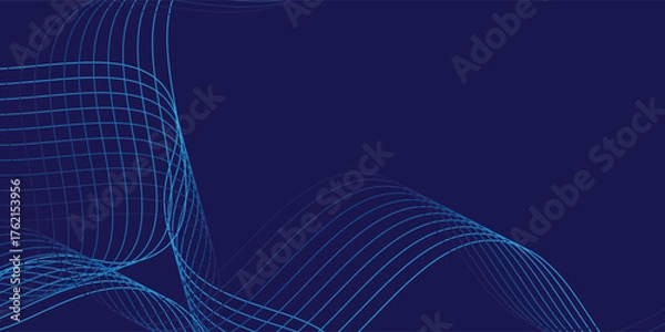 Fototapeta abstract digital particle wave.blue gradations .bright color.Technological bakground.colorful.modern background.