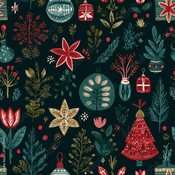 Obraz Christmas seamless pattern
