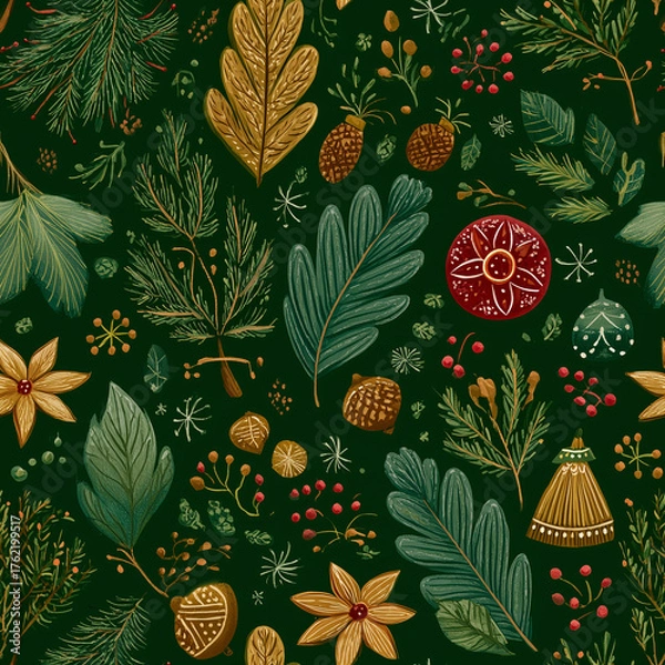 Obraz Christmas seamless pattern
