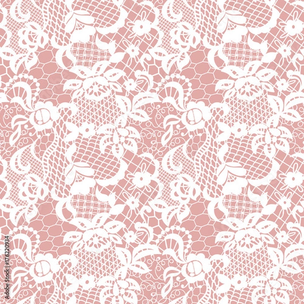 Fototapeta Lace seamless pattern with flowers