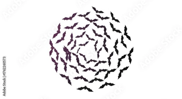 Fototapeta "Flying Bats in Circular Motion  Halloween Abstract Art"