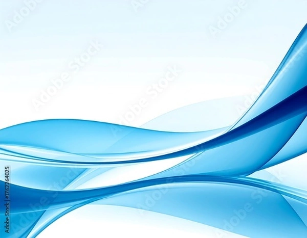 Fototapeta An abstract design features smooth, flowing blue and white lines creating a sense of movement and elegance. The design is used on a light, simple background