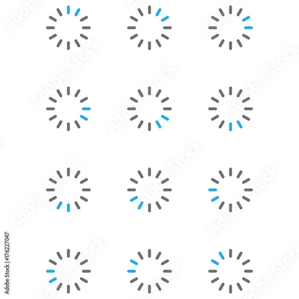 Obraz set of loading icons