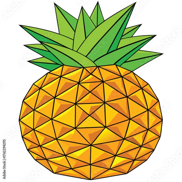 Fototapeta 3D Style Triangle Mesh Pineapple