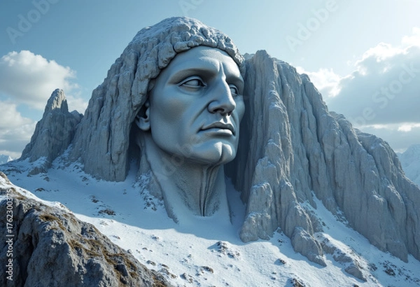 Fototapeta Mountain Range Shaped Like Human Faces