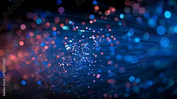 Obraz fiber optics background with lots light spots