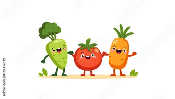 Obraz World vegetarian day background. Happy world vegetarian day celebration. October 1. World vegan day background. Vector illustration. Poster, Banner, Flyer, Greeting Card, Post, Template. vegetables.