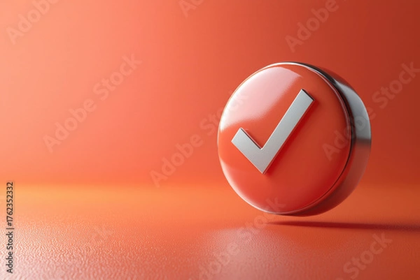 Obraz 3D Floating Checklist Icon on Colored Background