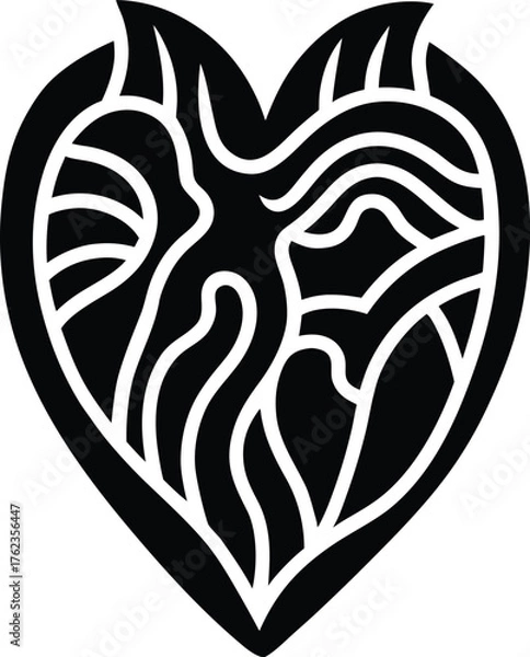 Fototapeta Abstract black and white geometric pattern with textured lines and shapes isolated on transparent background