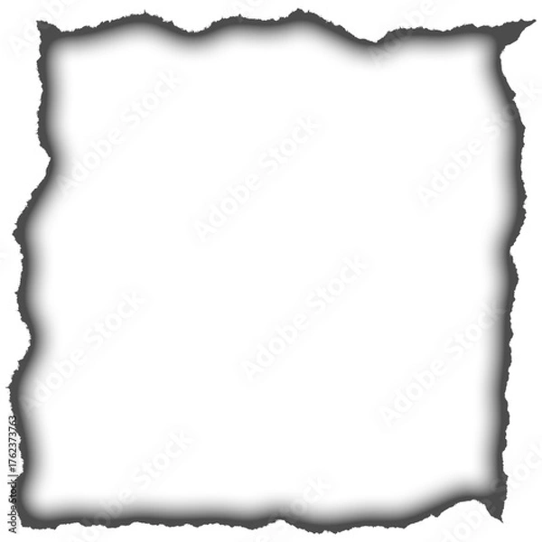 Obraz Burnt paper border isolated on transparent background