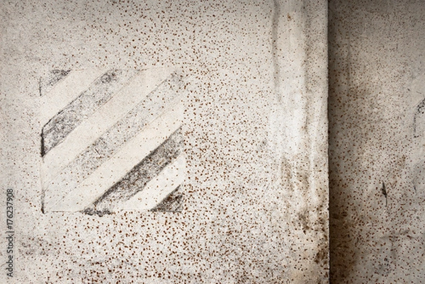 Obraz Grey abstract background. White painted iron old wall