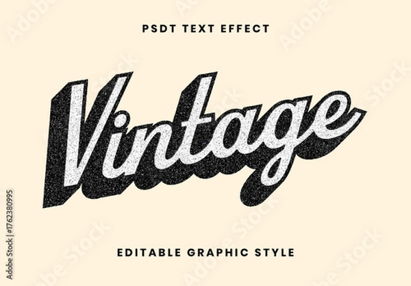 Obraz White Retro Stamp Text Effect Grainy Script 3D Font
