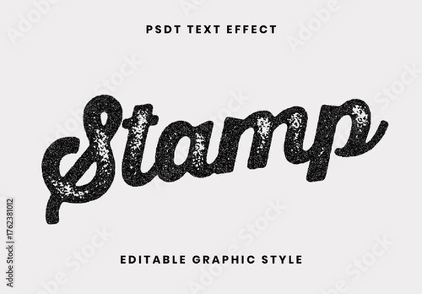 Obraz Black Retro Stamp Text Effect Grunge Distressed Script Font
