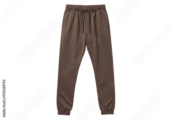 Obraz Men’s Brown Jogger Pants with Adjustable Waist and Elastic Cuffs
